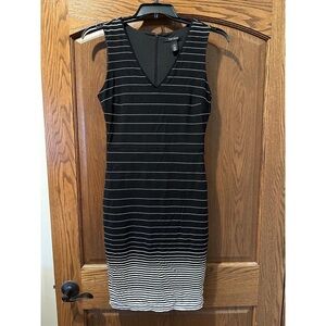 White House Black Market Striped Sleeveless Midi Dress